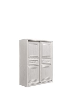 La garde-robe en bois blanche de porte à deux battants universelle avec des tiroirs a épaissi pratique
