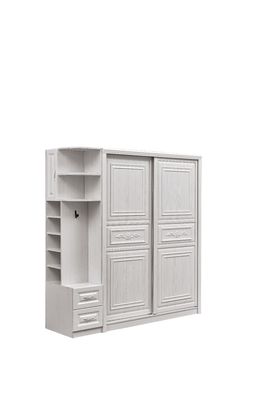 Armoire blanc antipoussière d'OEM avec des tiroirs, garde-robes en bois peintes blanches pratiques