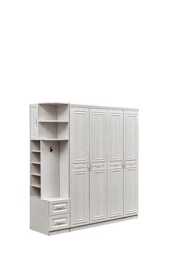 Garde-robe en bois blanche d'Armoire d'anti déformation pour la chambre à coucher Multiscene antipoussière