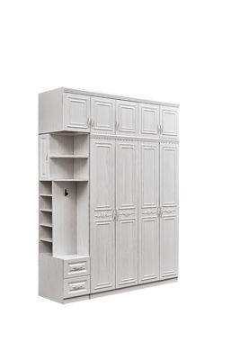 Garde-robe en bois blanche détachable de Multiscene pour la petite chambre à coucher réglable
