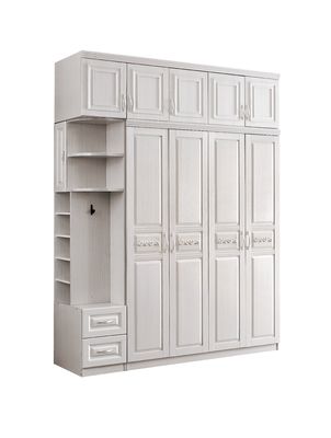 Grande garde-robe épaisse durable avec des tiroirs, garde-robe peinte blanche en bois de solide d'ODM