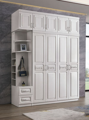 Grande garde-robe épaisse durable avec des tiroirs, garde-robe peinte blanche en bois de solide d'ODM