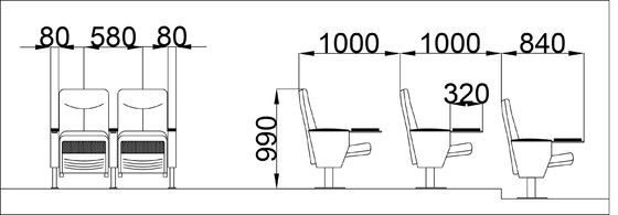 Le cinéma se pliant Hall Chairs Anti Fouling Sturdy d'amphithéâtre pèlent amical