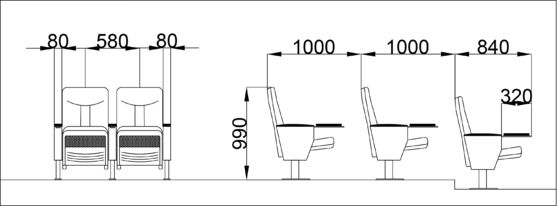 Biens rouges de Hall Chairs Adjustable ISO9001 de cinéma de salle de cinéma antidéflagrants